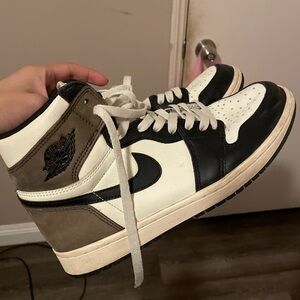 Jordan High-Top Sneakers - Black, White, and Brown